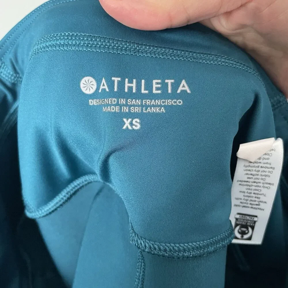 Athleta Momentum Skirt Skort Costal Teal Size Women's XS Ruffle Tennis Athletic
